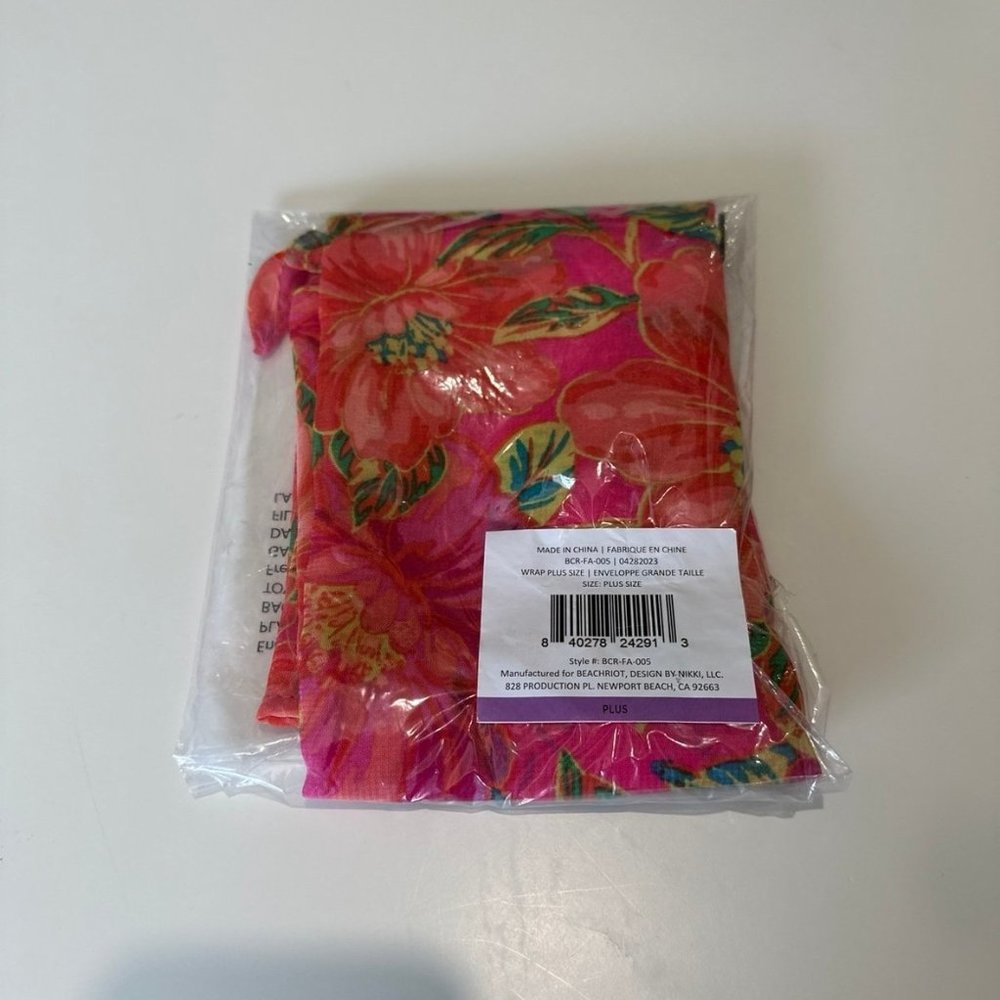 Beach Riot Melanie Tropical Floral Print Plus Size 0X-3X Sarong Cover Up NWT